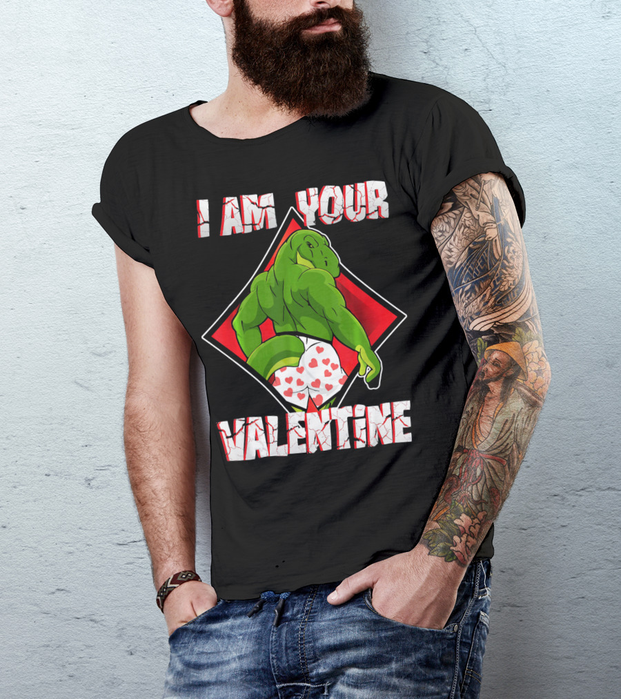 I Am Your Valentine Dinosaur With Heart Boxers T-Shirt