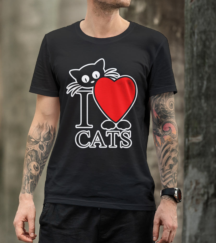 I Love Cats Valentines Day Cat Lover T-Shirt