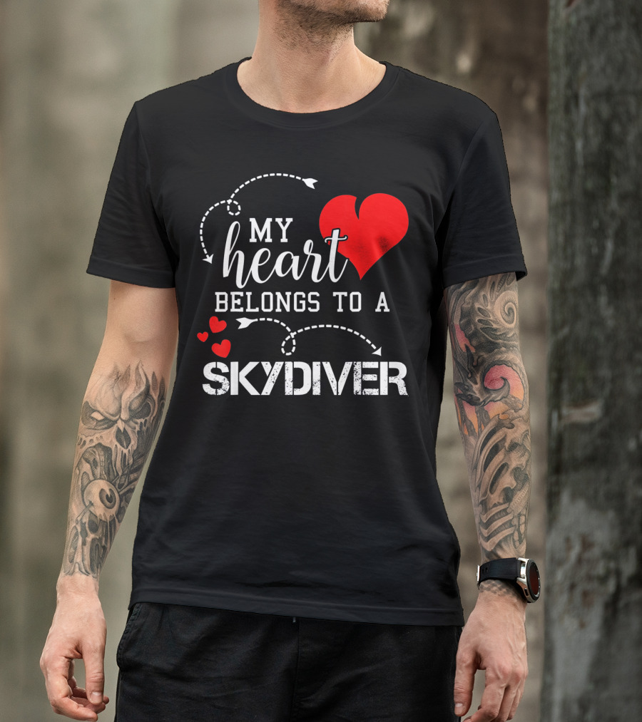 My Heart Belongs To A Skydiver T-Shirt