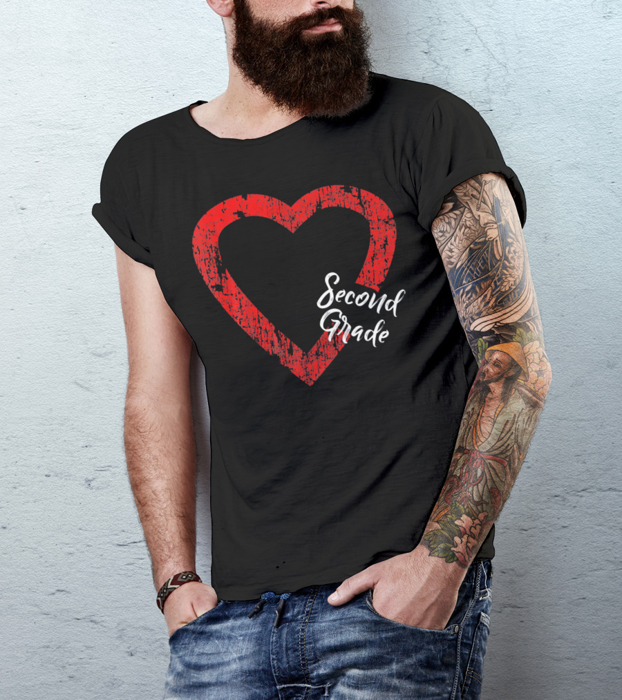 Second Grade Love Valentine's Day Heart T-Shirt