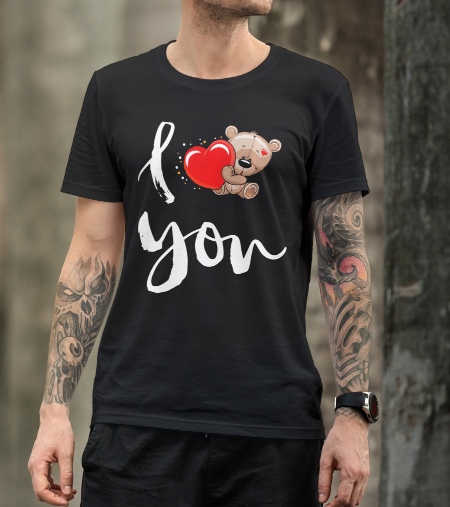 I Love You Bear Holding Heart T-Shirt