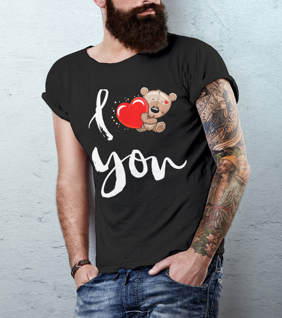 I Love You Bear Holding Heart T-Shirt