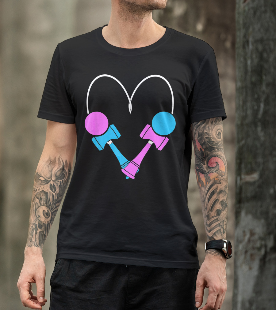 Kendama Love Trick Partners Vale Heart Shaped T-Shirt