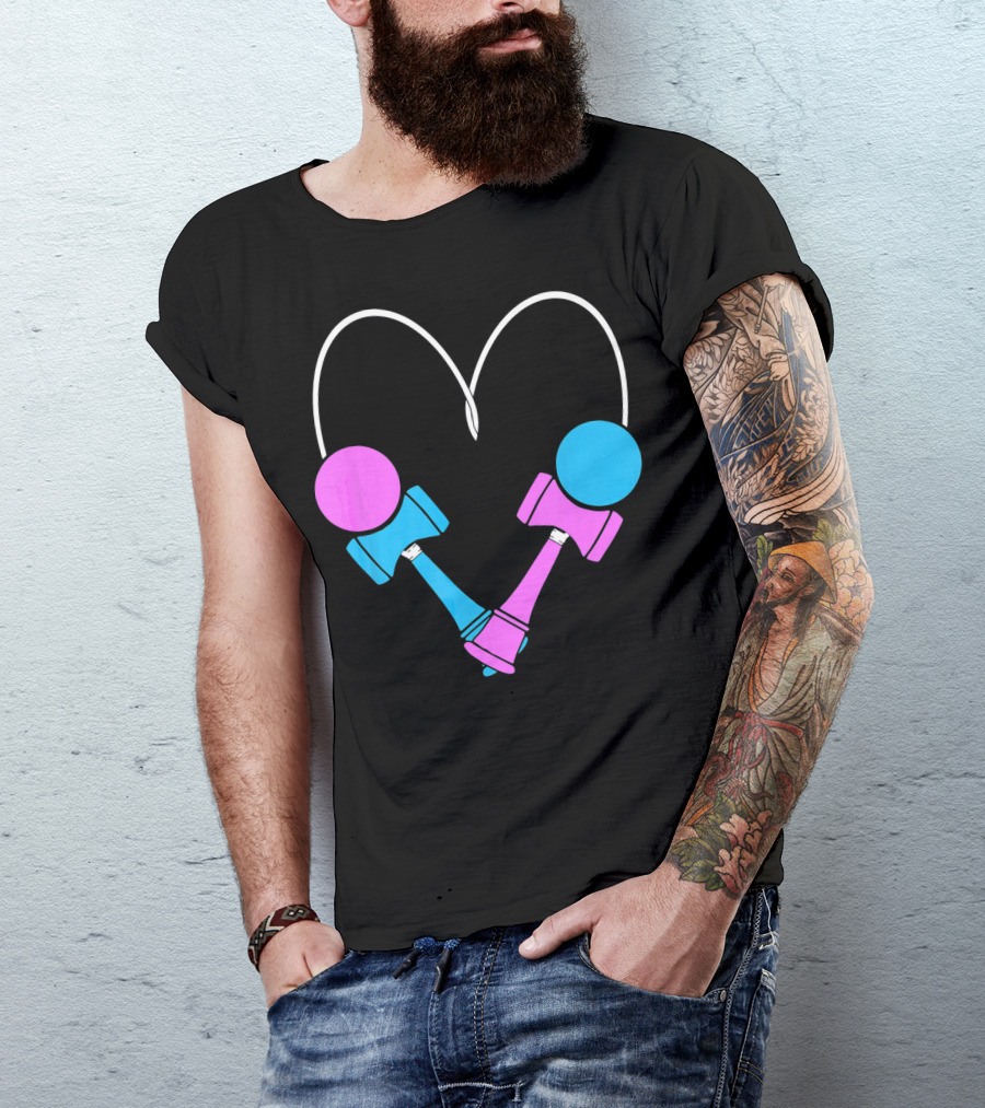 Kendama Love Trick Partners Vale Heart Shaped T-Shirt