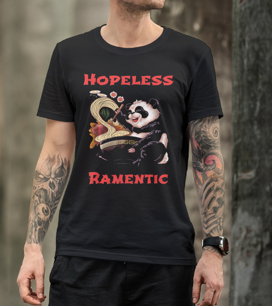Hopeless Ramentic Panda Enjoying Noodles T-Shirt