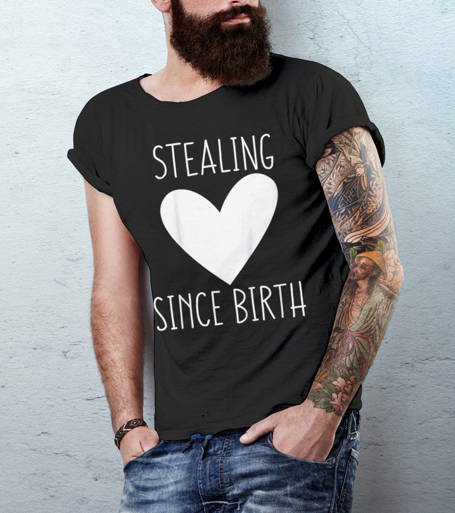 Stealing Hearts Since Birth Kids Funny Valentines Day T-Shirt