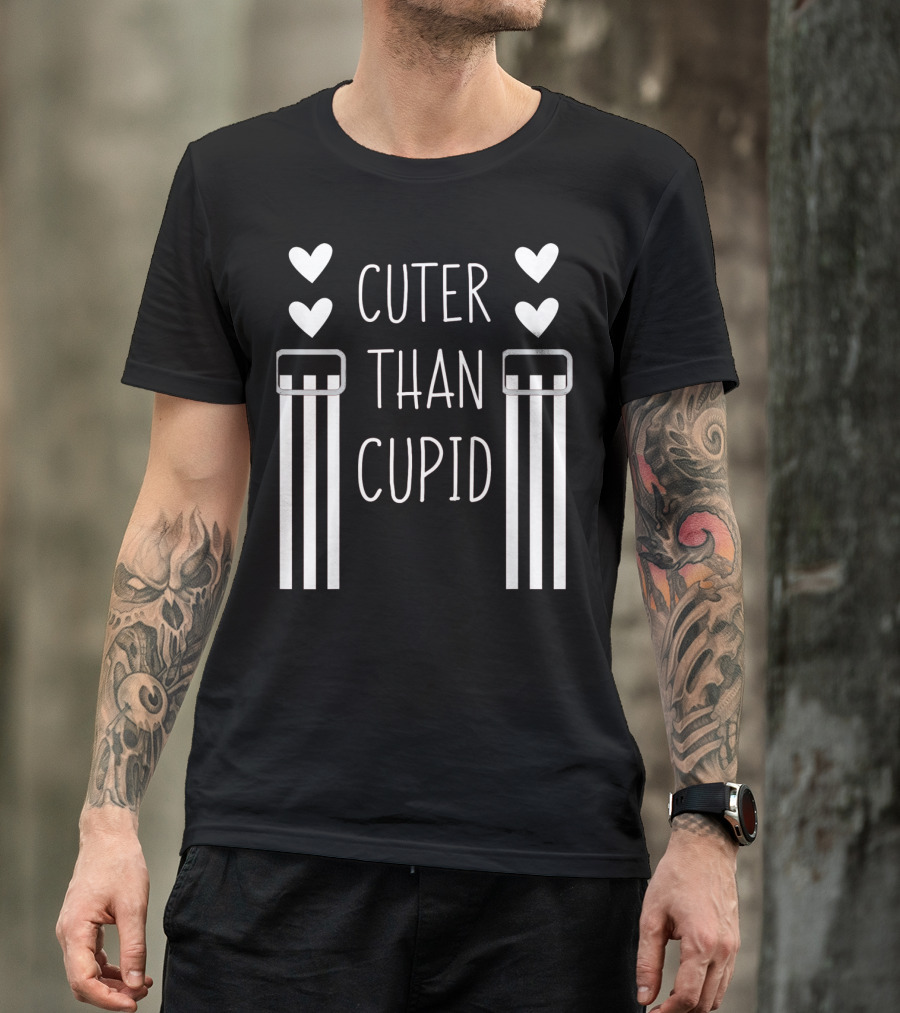 Cuter Than Cupid Kids Heart Suspenders Valentines Day T-Shirt
