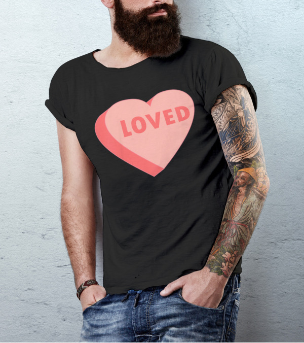 Kids Valentines Day Candy Heart Loved T-Shirt