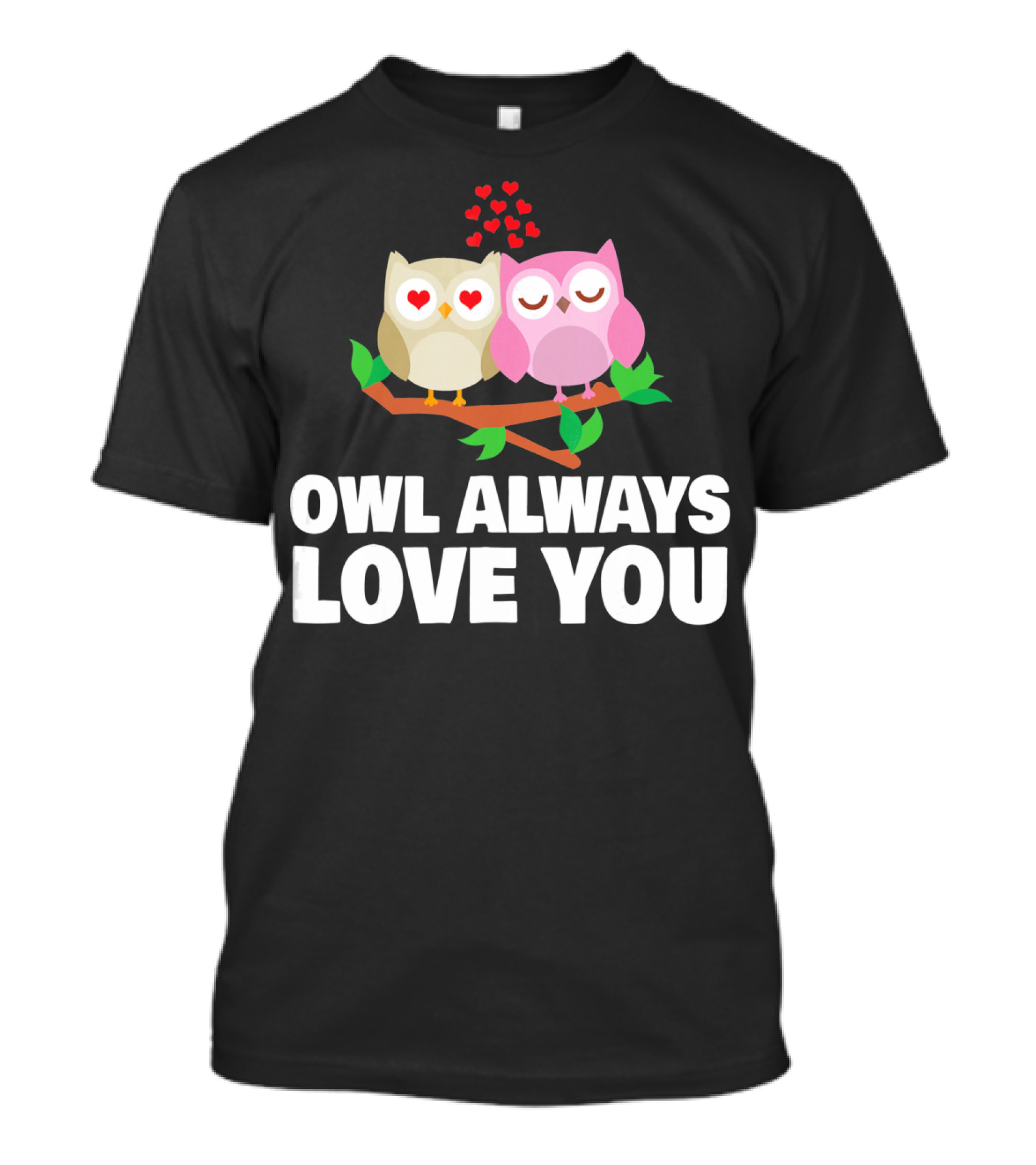 Owl Always Love You Valentines Day Love Cute Owls With Hearts T-Shirt