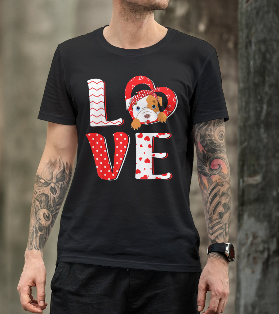 LOVE Pittie Mom For Pitbull Dog Lovers T-Shirt