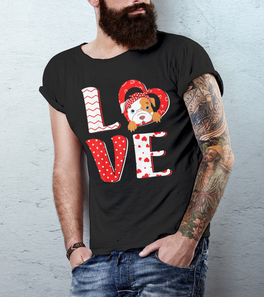 LOVE Pittie Mom For Pitbull Dog Lovers T-Shirt