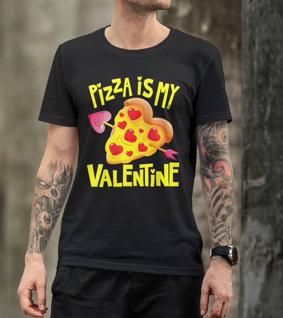 Valentine Pizza Love Hearts Arrow T-Shirt