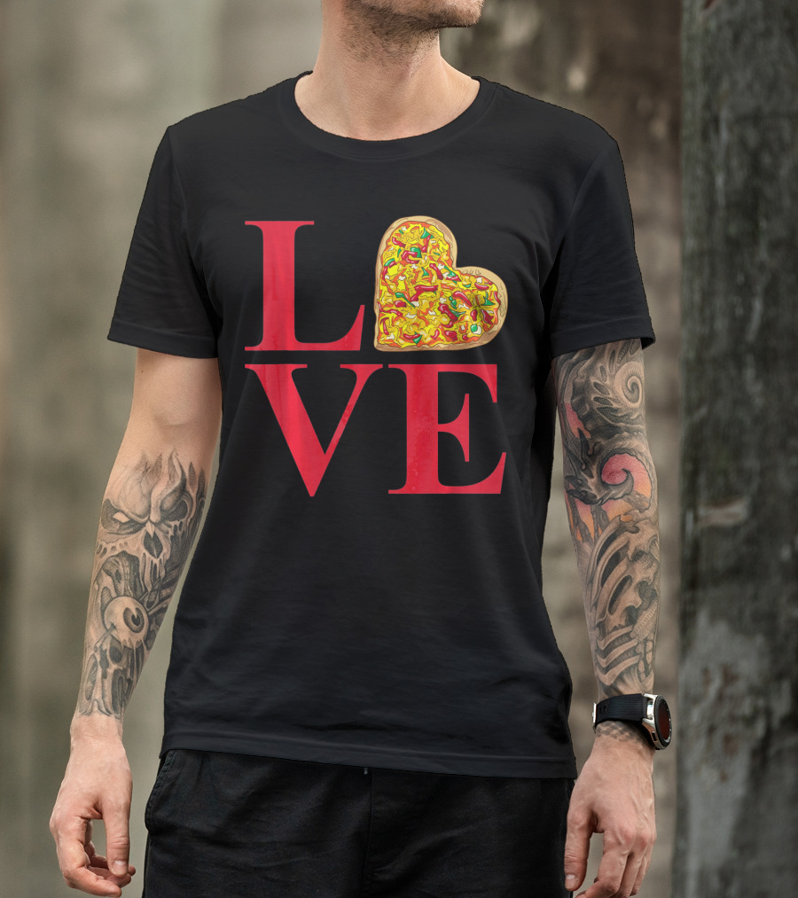 Love Pizza Heart Valentines Day Pizza Lover T-Shirt