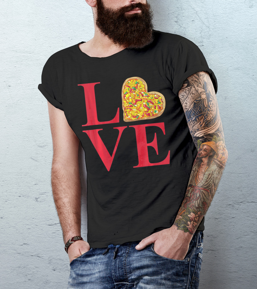 Love Pizza Heart Valentines Day Pizza Lover T-Shirt