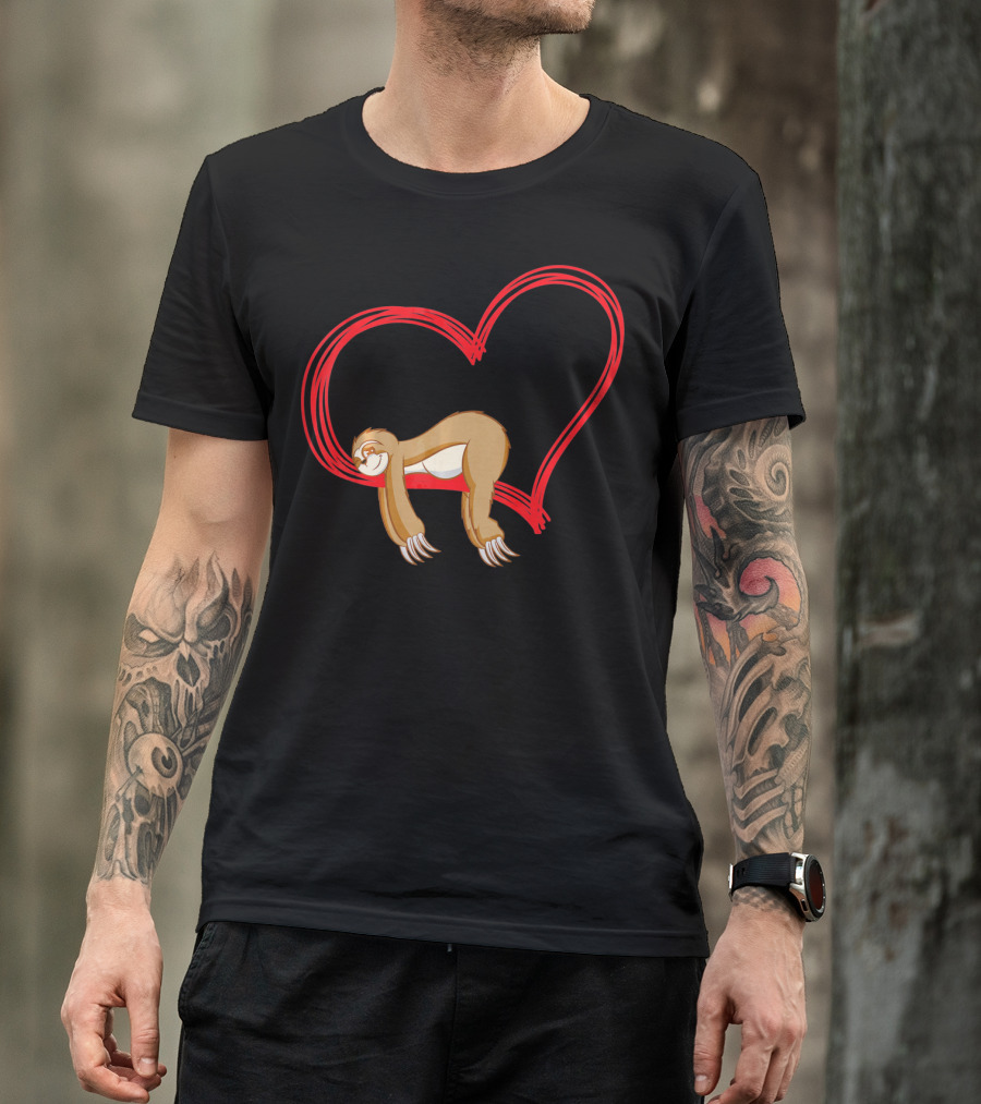 Sloth Lover Funny Sloth Heart Embrace T-Shirt