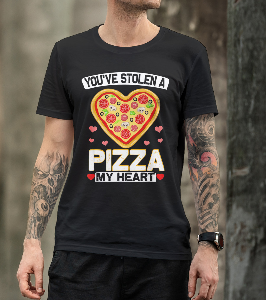 You've Stolen A Pizza My Heart Valentine's Day Hearts T-Shirt