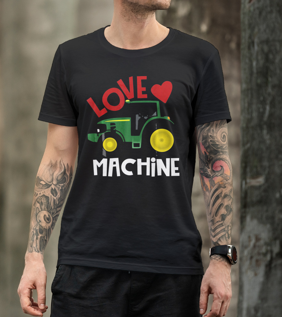 Love Machine Tractor Farm Valentine T-Shirt