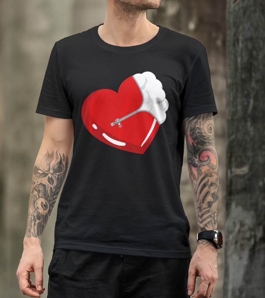 Lacrosse Ball Heart With Zipper Valentines T-Shirt