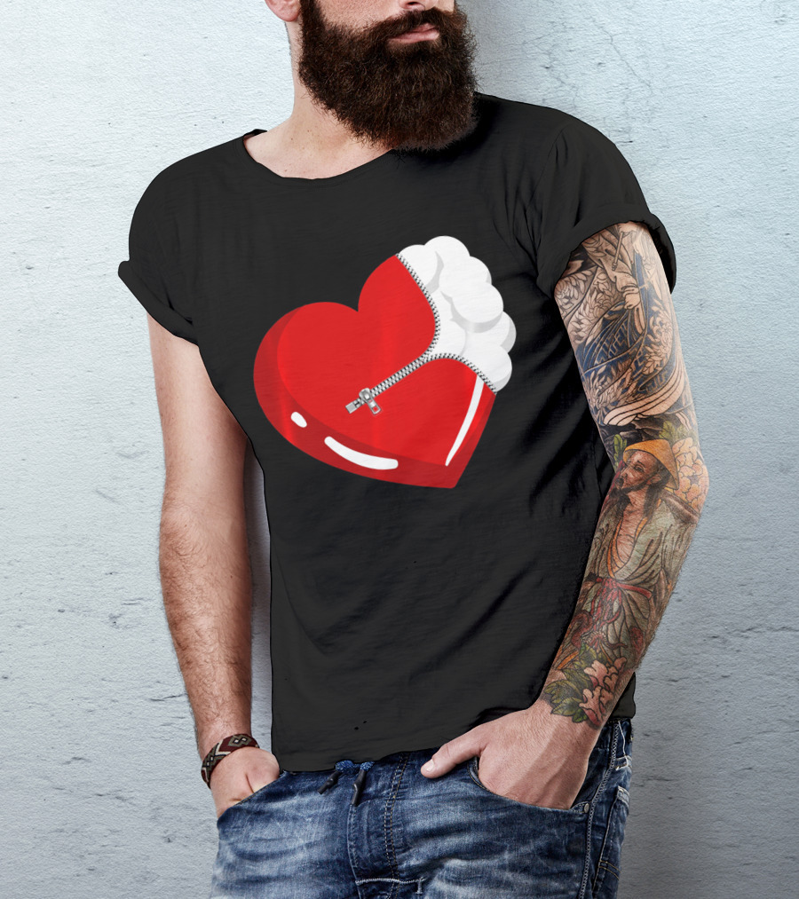 Lacrosse Ball Heart With Zipper Valentines T-Shirt