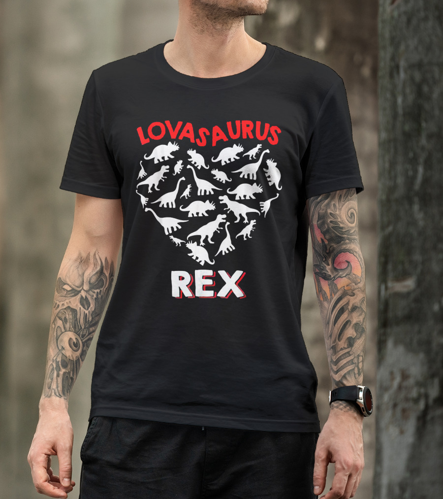 Lovasaurus Rex Dinosaur Valentine's Day Heart T-Shirt