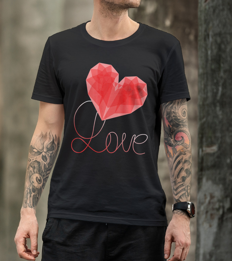 Love Heart Valentin Geometric T-Shirt