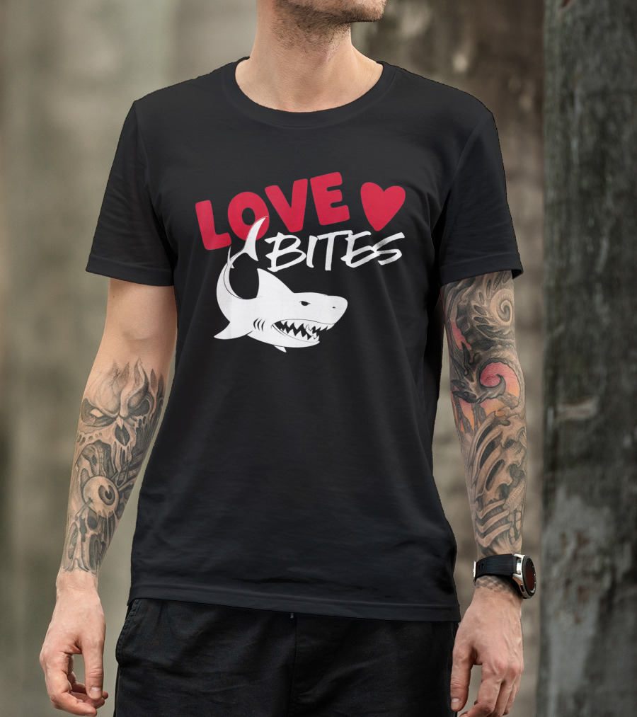 Valentines Day Shark Love Bites T-Shirt