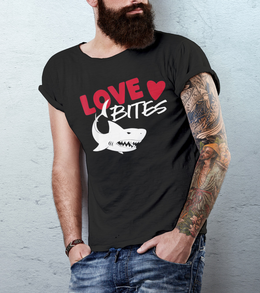 Valentines Day Shark Love Bites T-Shirt