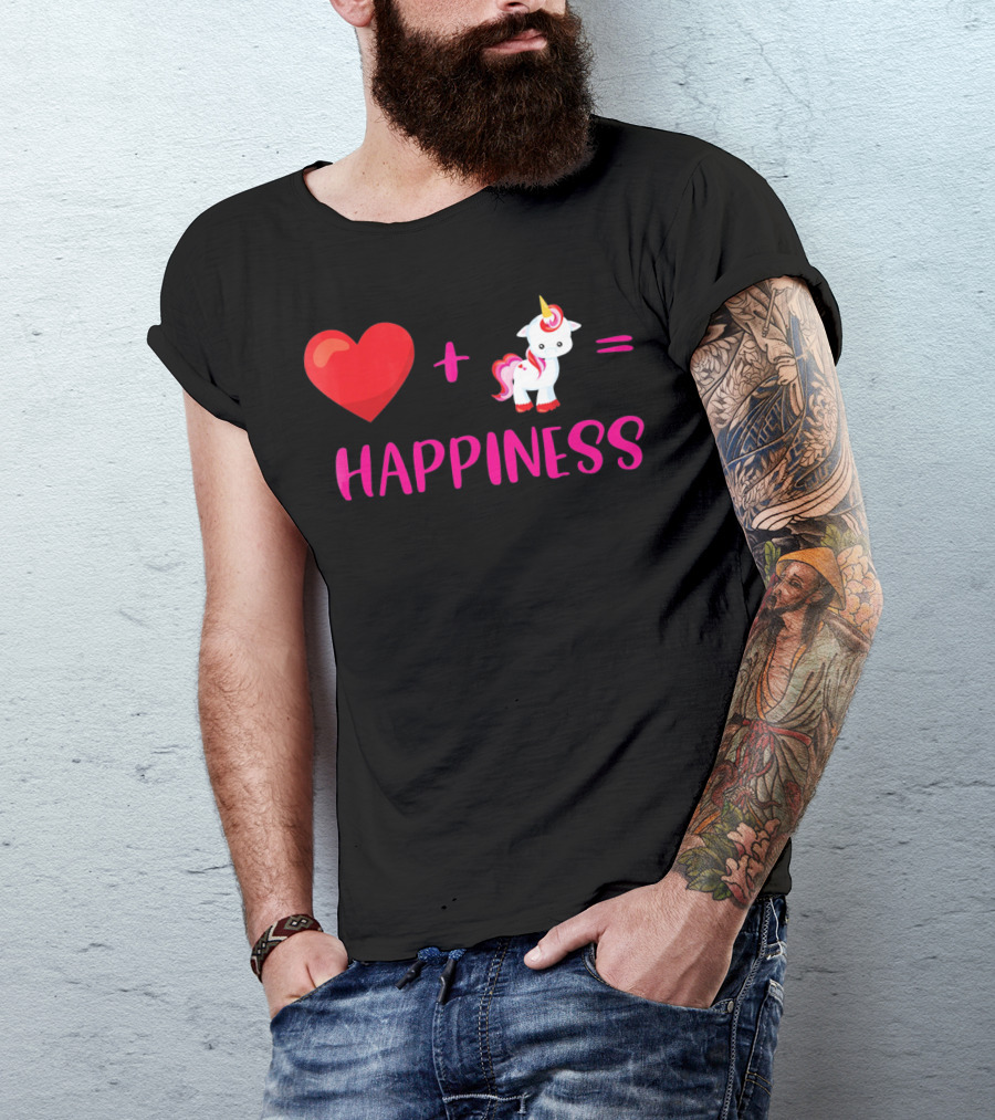 Heart Plus Unicorn Equals Happiness T-Shirt