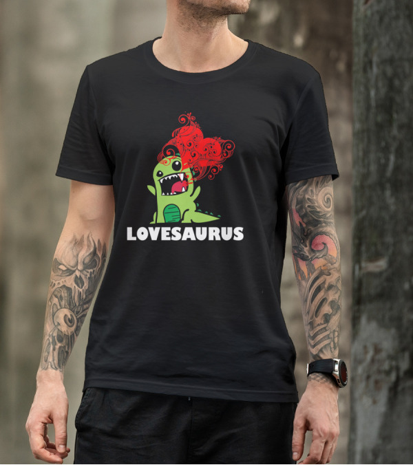 LOVESAURUS Valentines Day Dinosaur Heart T-Shirt