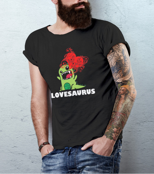 LOVESAURUS Valentines Day Dinosaur Heart T-Shirt