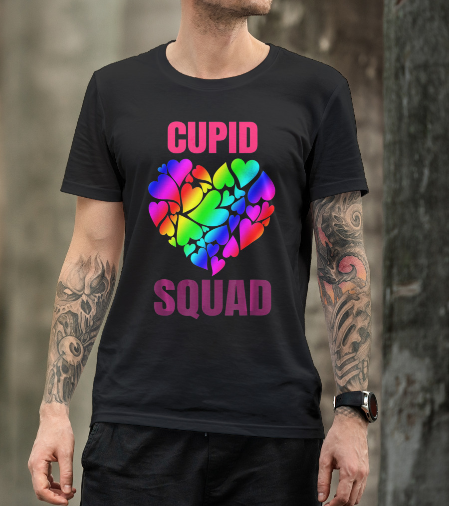 Cupid Squad Rainbow Heart Valentines T-Shirt