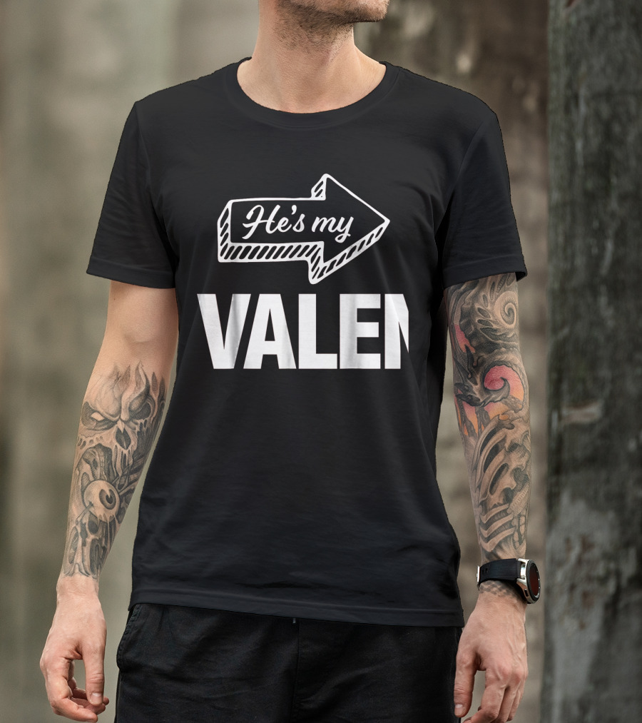 He's My Valentine Arrow Matching Mens T-Shirt