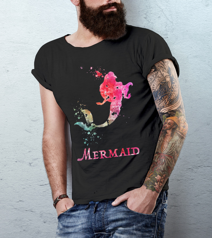 MERMAID VALENTINES DAY PINK RAINBOW SPLASH T-Shirt