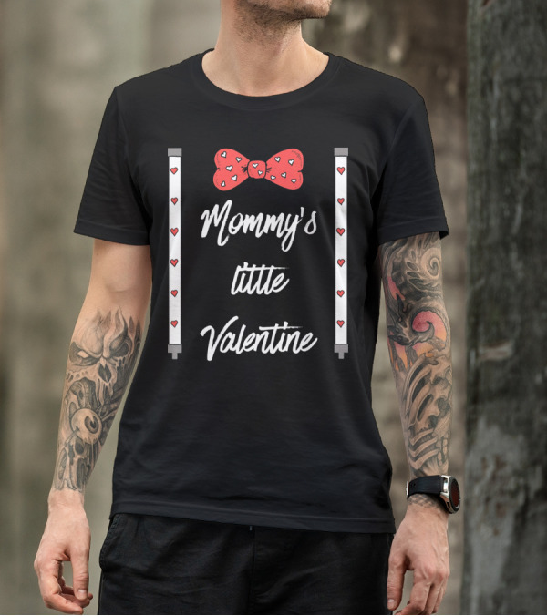 Mommy's Little Valentine Cute BowTi Hearts T-Shirt