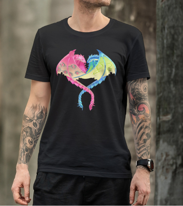 Monster Hunter Valentine Pink And Blue Dragon Heart T-Shirt