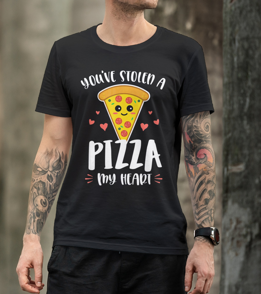 You've Stolen A Pizza My Heart Valentine's Cute Pizza Slice Hearts T-Shirt