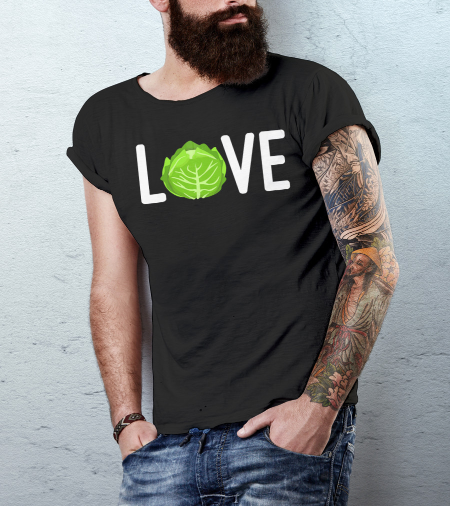 Love Cabbage Eating Clean Vegetarian Food T-Shirt