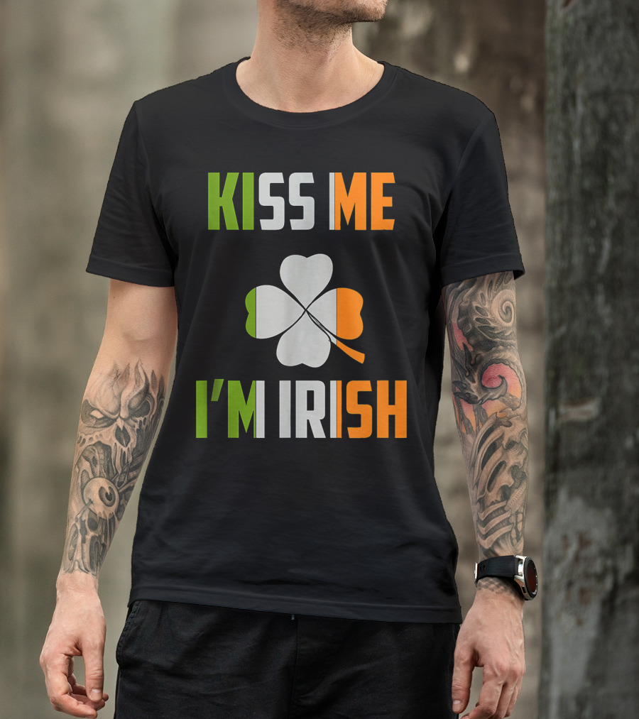 Kiss Me I'm Irish Saint Patrick Day Shamrock T-Shirt