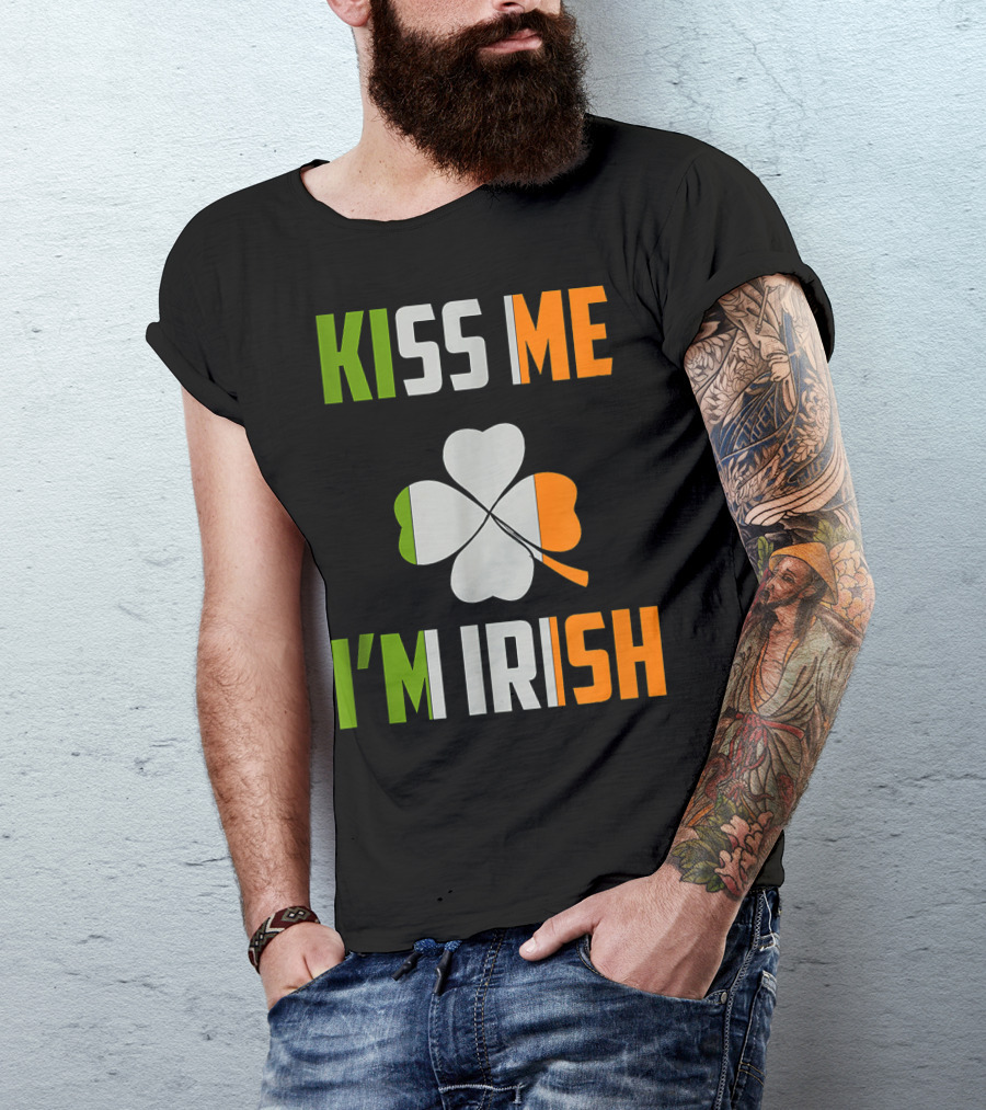 Kiss Me I'm Irish Saint Patrick Day Shamrock T-Shirt