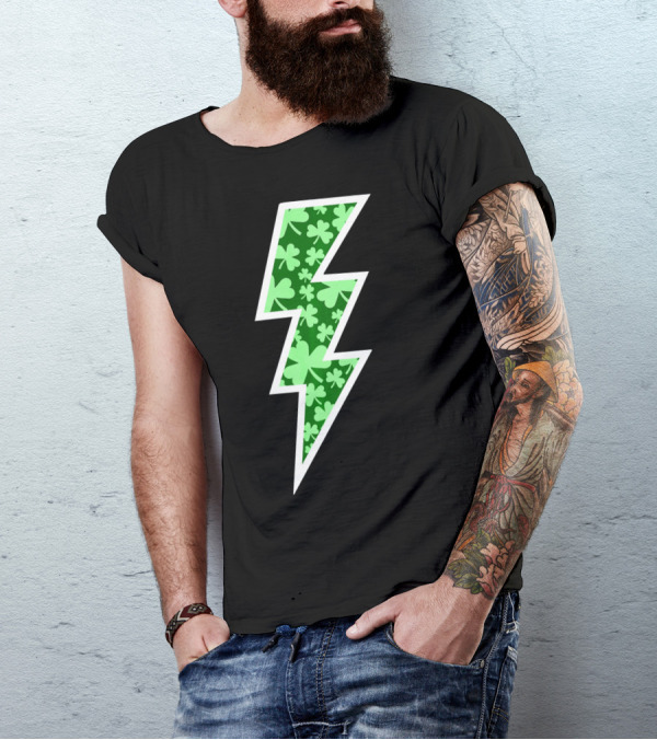 Lucky Irish Clover Lightning Bolt St. Patricks T-Shirt