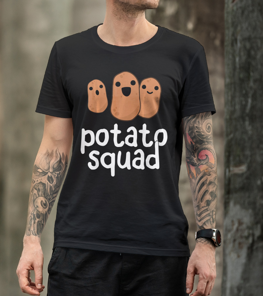 Potato Squad Funny Potato Potat Trio Faces T-Shirt