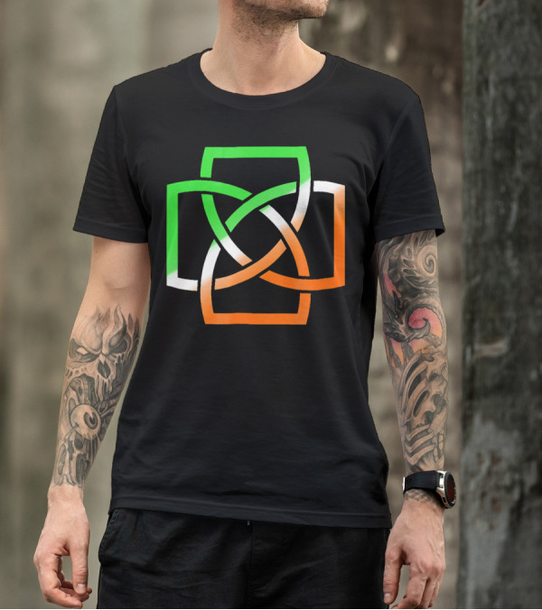 Irish Celtic Knot With Tricolor Flag Elements T-Shirt