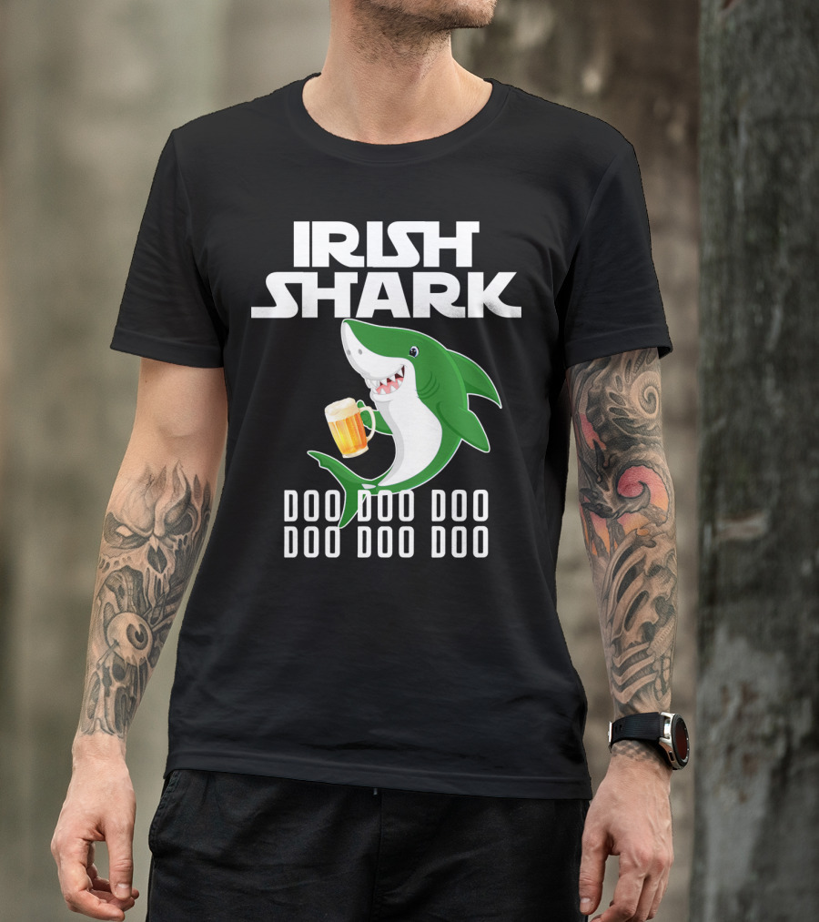 Irish Shark Doo Doo Doo With Beer Mug T-Shirt
