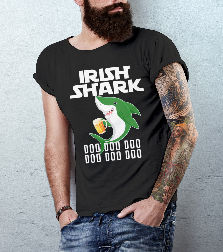 Irish Shark Doo Doo Doo With Beer Mug T-Shirt