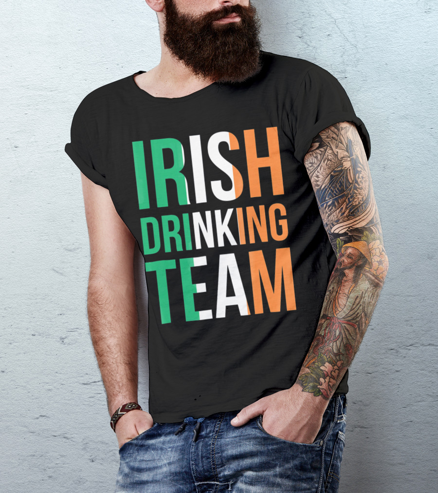 Irish Drinking Team Ireland Green White Orange T-Shirt
