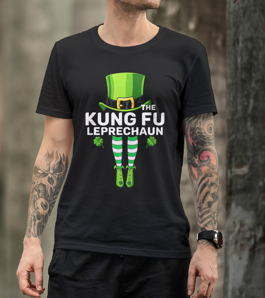 THE KUNG FU LEPRECHAUN Shamrock Legs Hat T-Shirt