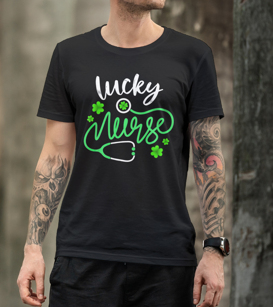 Lucky Nurse Shamrock Stethoscope T-Shirt