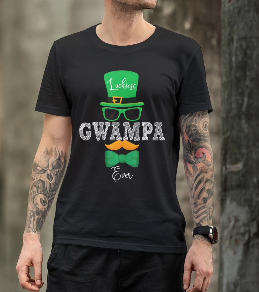 Luckiest Gwampa Ever Leprechaun St Patrick's Day T-Shirt