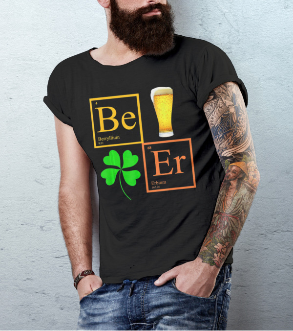 Beer Elements Beryllium Erbium Shamrock Glass T-Shirt