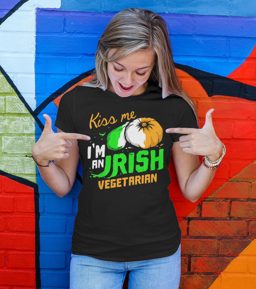Kiss Me I'm An Irish Vegetarian St. Patrick's Day T-Shirt